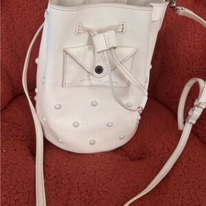 Marc Jacobs White Crossbody Bag with Studs
